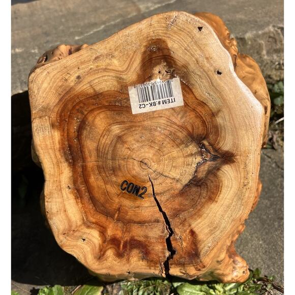 Vintage Burlwood Hand Carved Basket/Bowl with Handle - Picture 10 of 12